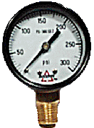 FUEL PRESSURE GAUGE 0-300 PSI, 2" FACE (2423)