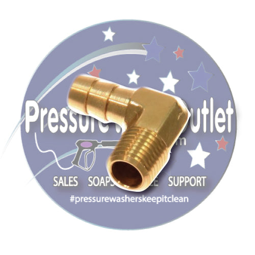 Brass hose barb elbows available at North American Pressure Wash Outlet