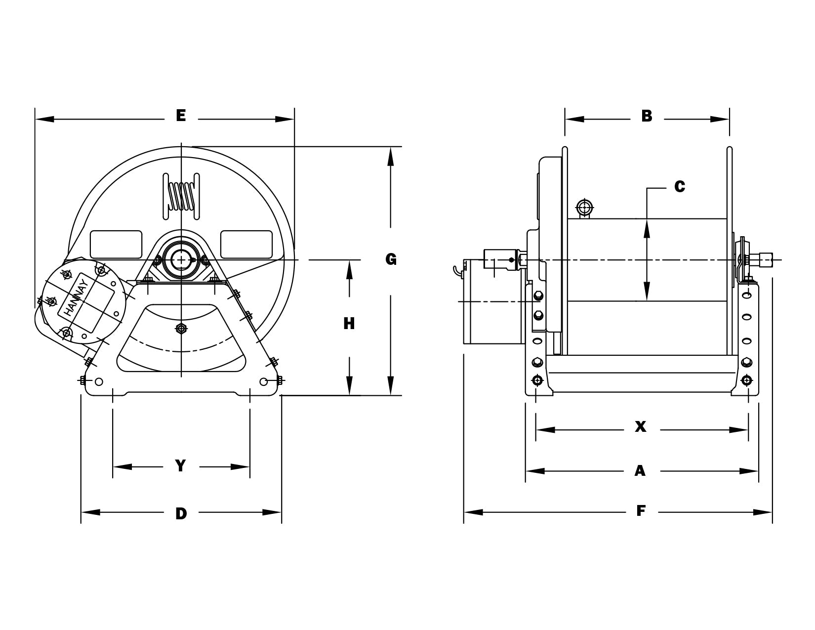 HANNAY HOSE REELS - 1500 SERIES - 275 FT CPCTY 3/8" HOSE, 5000 PSI RATED