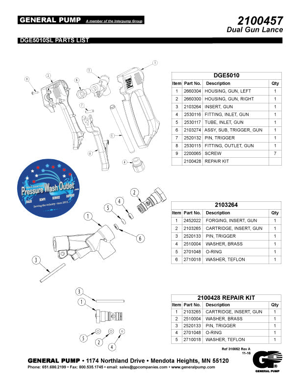 PRESSURE WASH SAFETY DUAL GUN LANCE 2100457 (NB7040)