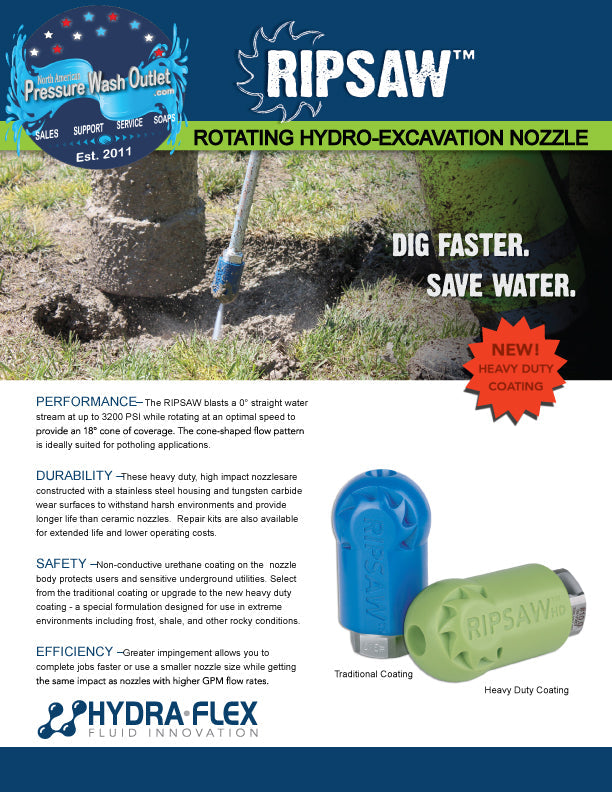 RIP SAW HYDRO-EXCAVATION NOZZLES by HYDRAFLEX