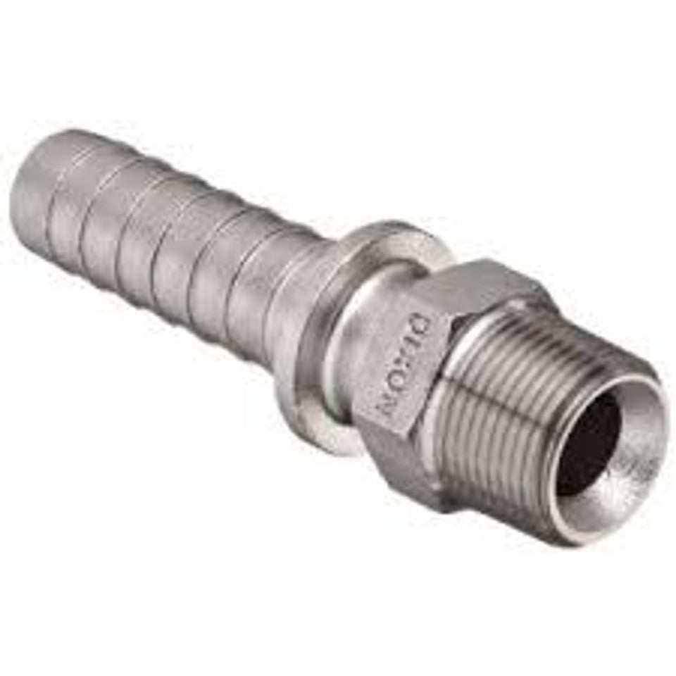 BOSS STEEL 1/2" HOSE STEM X 1/2 MPT (3287)