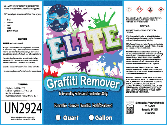 Elite Graffiti Remover available at North American Pressure Wash Outlet