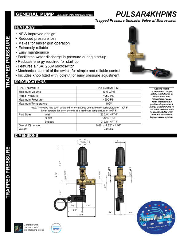 PA PULSAR 4 UNLOADER WITH SWITCH (6440)