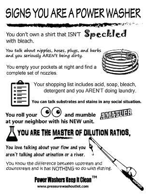 (30009) SIGNS YOU ARE A POWER WASHER-LARGE