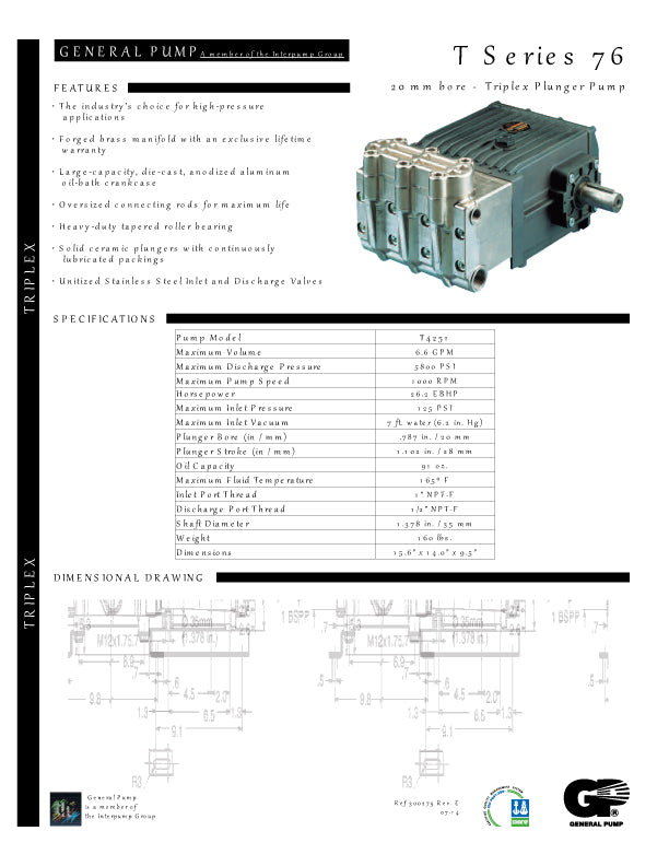 T4251 6.60GPM 5800PSI SOLID SHAFT (2014)