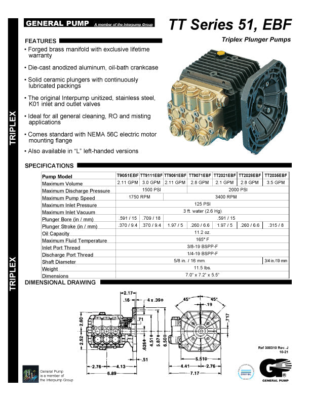 TT9061EBF-VB3K PUMP MADE READY by GENERAL PUMP (5699)