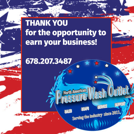 Thank you from North American Pressure Wash Outlet