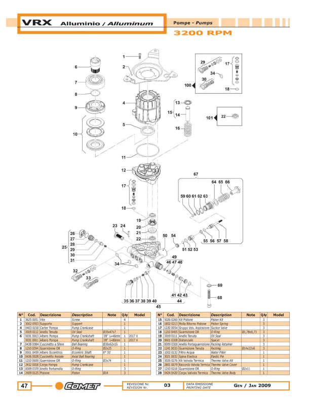 VRX2527G7 HORIZONTAL SHAFT PUMP by COMET PUMPS