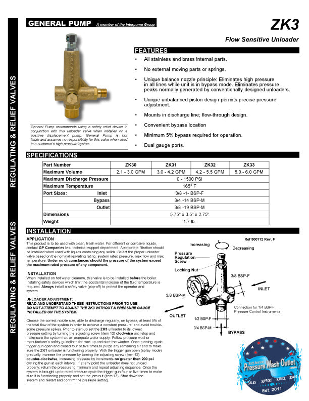 K3.0 UNLOADER - FLOW SENSITIVE (2347)