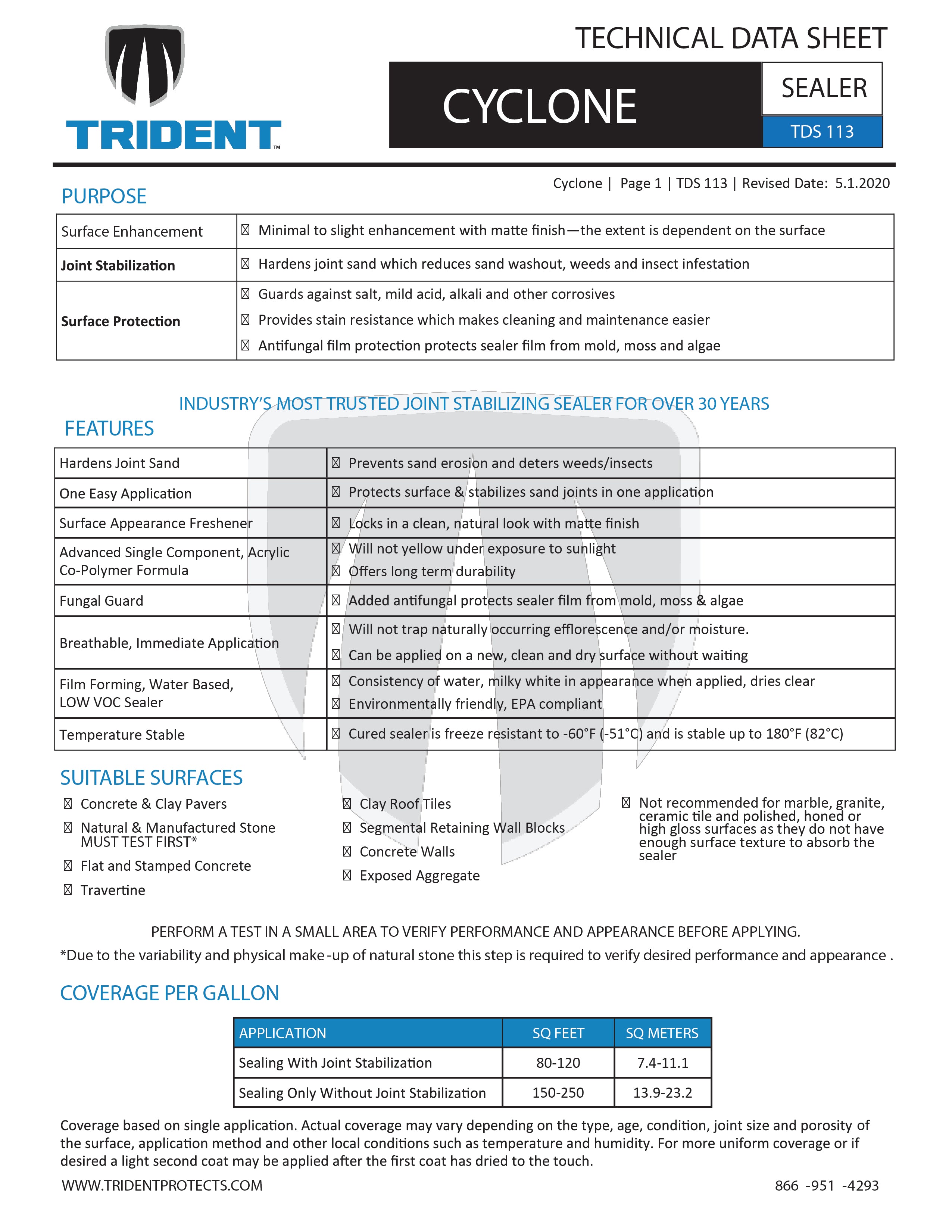 CYCLONE - JOINT STABILIZING SEALER - MATTE FINISH, 5 GAL (8403.05)