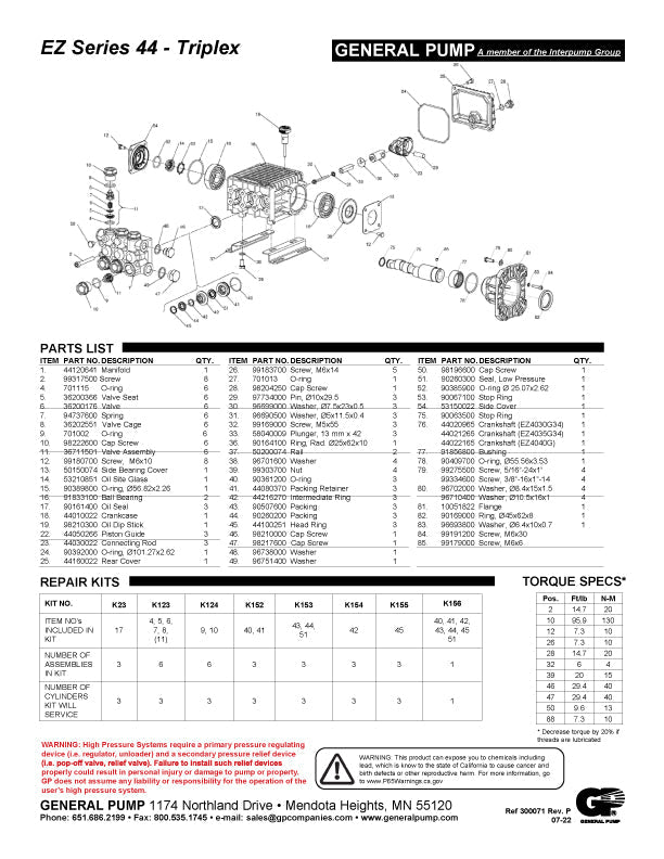 EZ4040G-VRT3-310EZ PUMP MADE READY by GENERAL PUMP (6163)