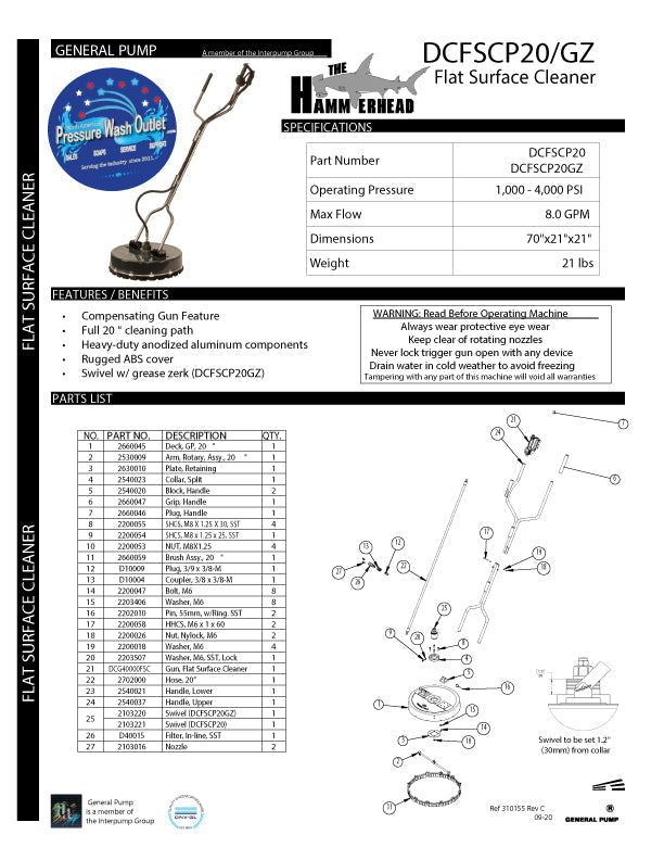 Hammerhead Surface Cleaner available at North American Pressure Wash Outlet