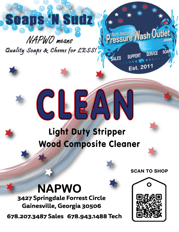 CLEAN  is a light duty stripper for Wood Restoration projects.