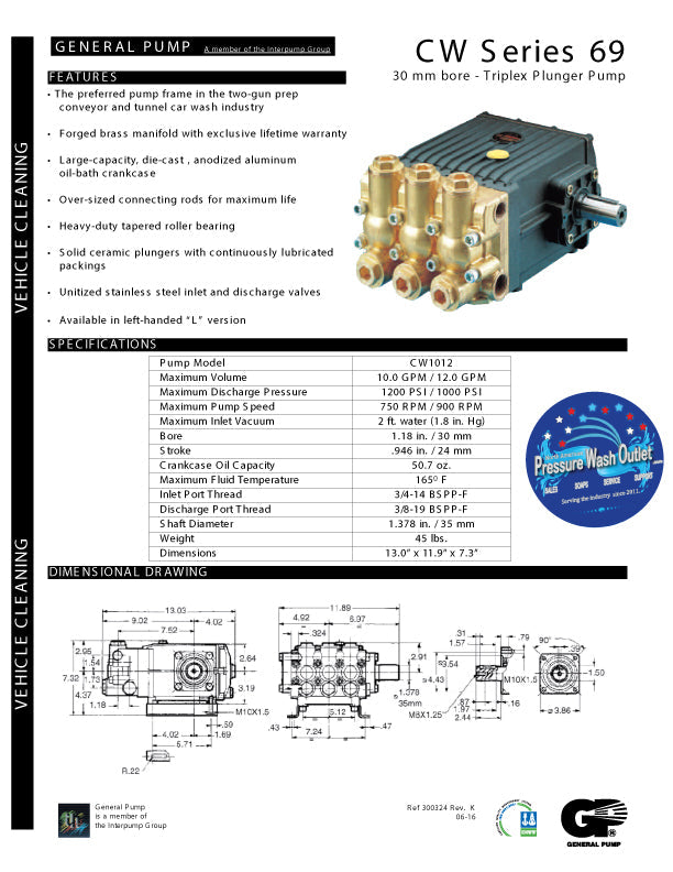 CW1012 PUMP by GENERAL PUMP (4537)