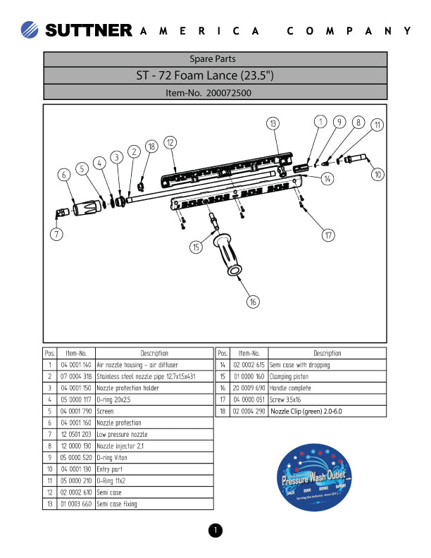 ST-72 FOAM LANCES by SUTTNER